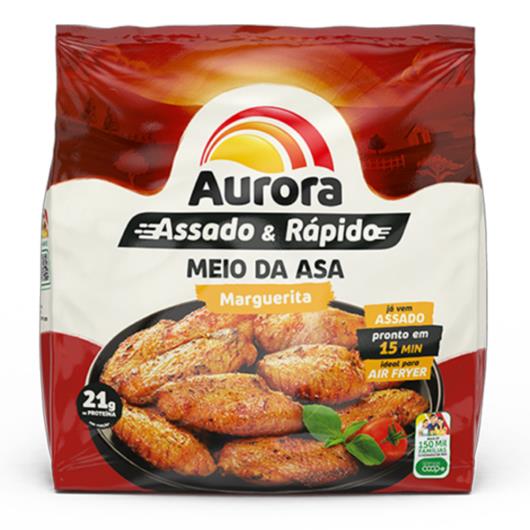 Meio da Asa de Frango Sabor Marguerita Aurora Assado & Rápido Congelado 400g - Imagem em destaque