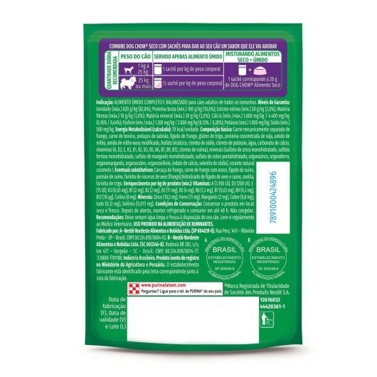 Ração Úmida para Cães Adultos Carne, Frango e Salmão Dog Chow Tripla Proteína 85g - Imagem em destaque