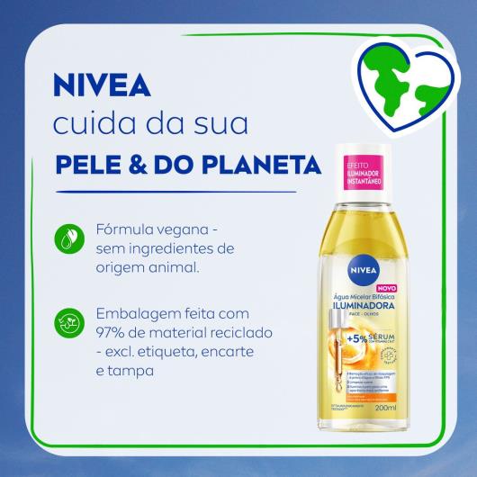 Água Micelar Bifásica Iluminadora sem Perfume Nivea Frasco 200ml - Imagem em destaque