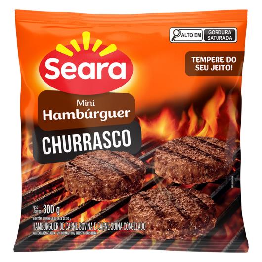 Mini-Hambúrguer Carne Bovina e Suína Seara Churrasco Pacote 300g 6 Unidades - Imagem em destaque