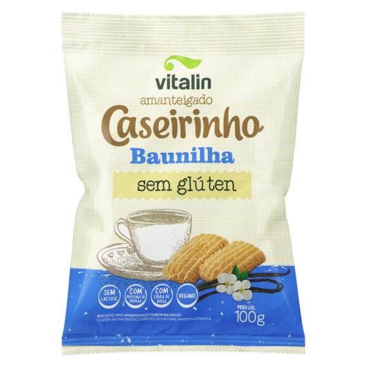 Biscoito Amanteigado Caseirinho Baunilha sem Glúten Vitalin Pacote 100g - Imagem em destaque