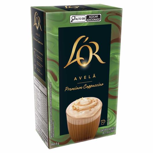 Cappuccino Solúvel Avelã L'or Premium Caixa 142,4g 8 Unidades - Imagem em destaque