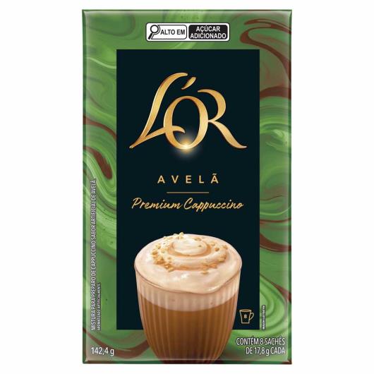 Cappuccino Solúvel Avelã L'or Premium Caixa 142,4g 8 Unidades - Imagem em destaque