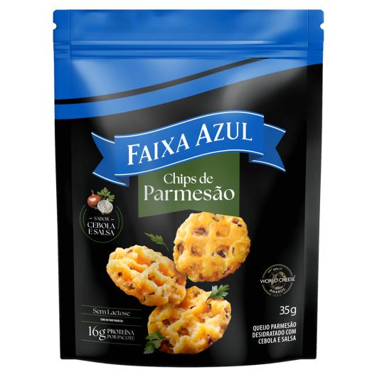 Chips de Parmesão Cebola e Salsa Zero Lactose Faixa Azul Pacote 35g - Imagem em destaque