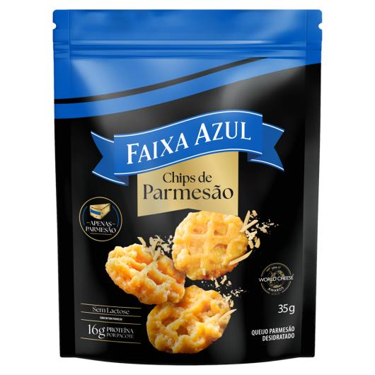 Chips de Parmesão Zero Lactose Faixa Azul Pacote 35g - Imagem em destaque