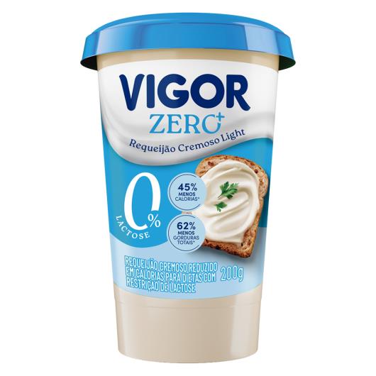 Requeijão Cremoso Zero Lactose Light Vigor Zero+ Copo 200g - Imagem em destaque