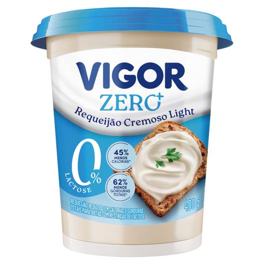 Requeijão Cremoso Zero Lactose Light Vigor Zero+ Pote 400g - Imagem em destaque
