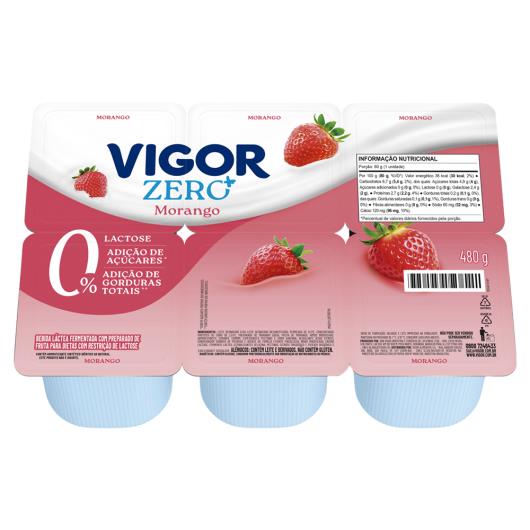 Bebida Láctea Morango Zero Lactose Vigor Zero+ Bandeja 480g - Imagem em destaque