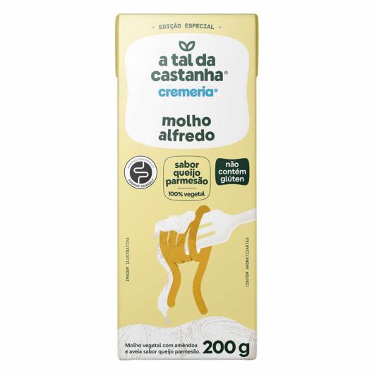 Molho Alfredo Vegetal Sabor Queijo Parmesão A Tal da Castanha Cremeria Caixa 200g - Imagem em destaque