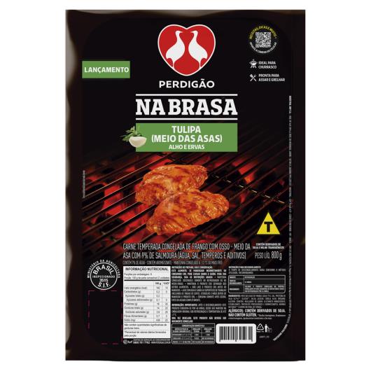 Meio da Asa de Frango Tulipa Temperado Alho e Ervas Perdigão Na Brasa Congelado 800g - Imagem em destaque