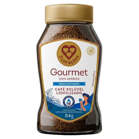 Café Solúvel Descafeinado 3 Corações Gourmet Vidro 84g - Imagem em destaque