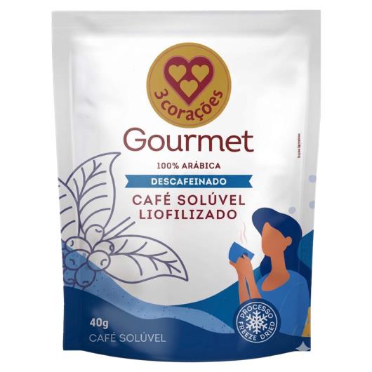 Café Solúvel Descafeinado 3 Corações Gourmet Sachê 40g - Imagem em destaque