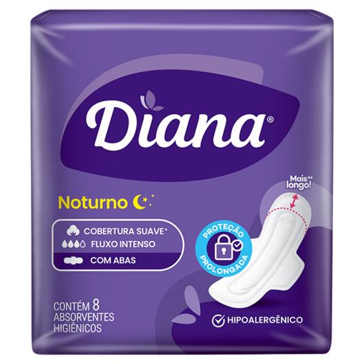 Absorvente Noturno com Abas Cobertura Suave Diana 8 Unidades - Imagem em destaque