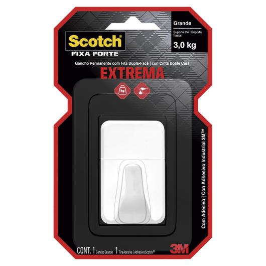 Gancho Adesivo Fixa Forte 3kg Scotch Extrema 1un - Imagem em destaque