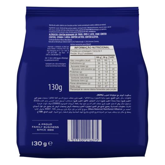 Rolinhos de Wafer Cobertura Chocolate ao Leite Bahlsen Pacote 130g - Imagem em destaque