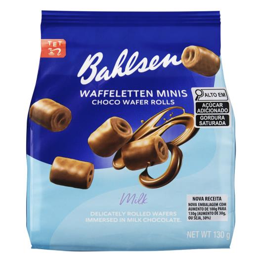 Rolinhos de Wafer Cobertura Chocolate ao Leite Bahlsen Pacote 130g - Imagem em destaque