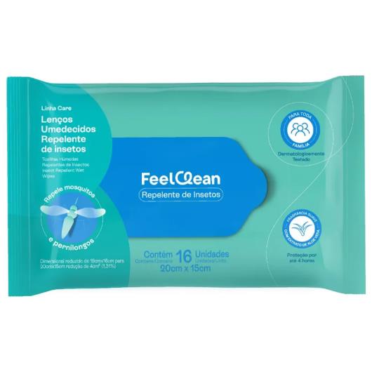 Lenço Umedecido Repelente Feel Clean 16 Unidades - Imagem em destaque