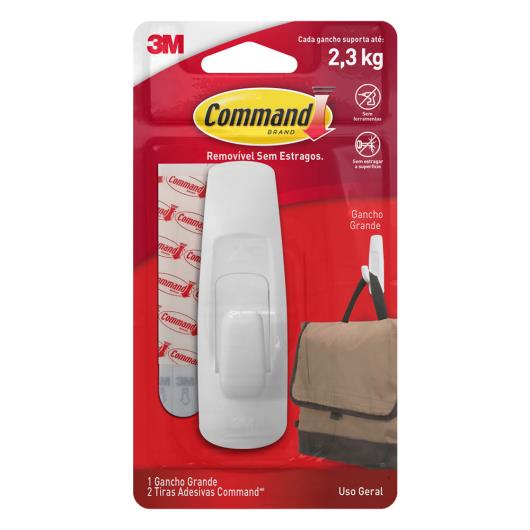 Gancho Adesivo Uso Geral Retangular 2,3kg Command Unidade - Imagem em destaque