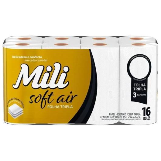 Papel Higiênico Folha Tripla Soft Air Mili 20m 16 Unidades - Imagem em destaque