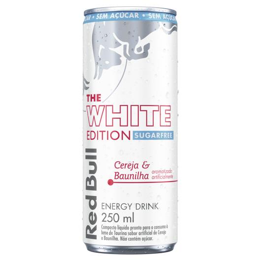 Energético Cereja & Baunilha Zero Açúcar Red Bull Lata 250ml The White Edition - Imagem em destaque