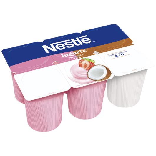Iogurte Parcialmente Desnatado Morango + Coco Nestlé Bandeja 510g - Imagem em destaque