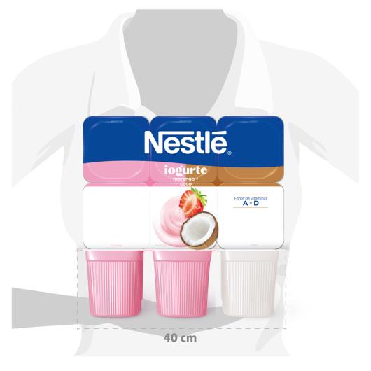 Iogurte Parcialmente Desnatado Morango + Coco Nestlé Bandeja 510g - Imagem em destaque