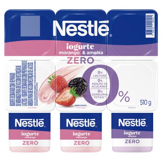 Iogurte Desnatado Zero Lactose Morango & Ameixa Nestlé Bandeja 510g - Imagem em destaque
