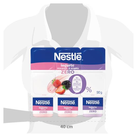 Iogurte Desnatado Zero Lactose Morango & Ameixa Nestlé Bandeja 510g - Imagem em destaque