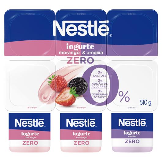 Iogurte Desnatado Zero Lactose Morango & Ameixa Nestlé Bandeja 510g - Imagem em destaque