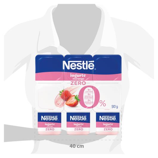 Iogurte Desnatado Zero Lactose Morango Nestlé Bandeja 510g - Imagem em destaque