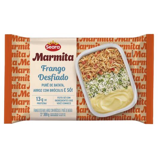 Marmita Seara Frango Desfiado, Arroz com Brócolis e Purê de Batata Congelada 300g - Imagem em destaque