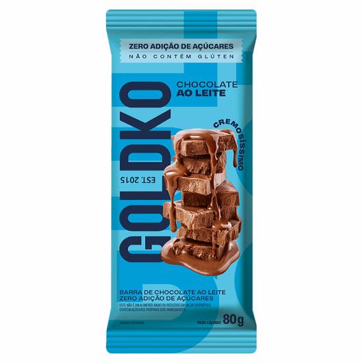 Chocolate ao Leite Zero Adição de Açúcares Goldko 80g - Imagem em destaque