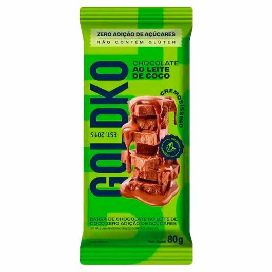 Chocolate ao Leite de Coco GoldKo Zero Adição de Açúcar 80g - Imagem em destaque