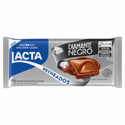 Chocolate ao Leite Lacta Diamante Negro Recheados Pacote 104g - Imagem em destaque