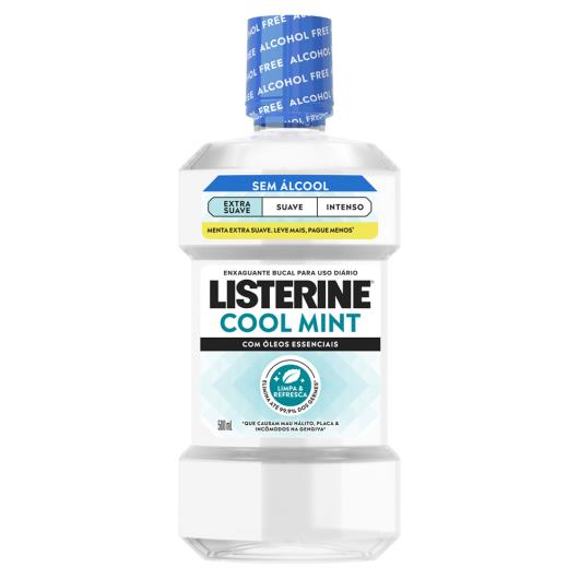 Enxaguante Bucal Listerine Cool Mint Zero Álcool Menta Extra Suave Frasco 500ml Leve Mais Pague Menos - Imagem em destaque