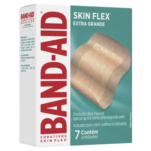 Curativo Band-Aid Joelho e Cotovelo Skin-Flex Extra Grande Caixa 7 Unidades - Imagem em destaque