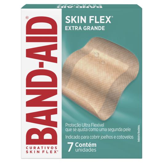 Curativo Band-Aid Joelho e Cotovelo Skin-Flex Extra Grande Caixa 7 Unidades - Imagem em destaque