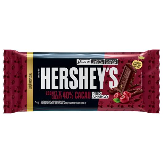 Chocolate Hershey's Cookies 'n' Cherry Meio Amargo 40% Cacau 75g - Imagem em destaque