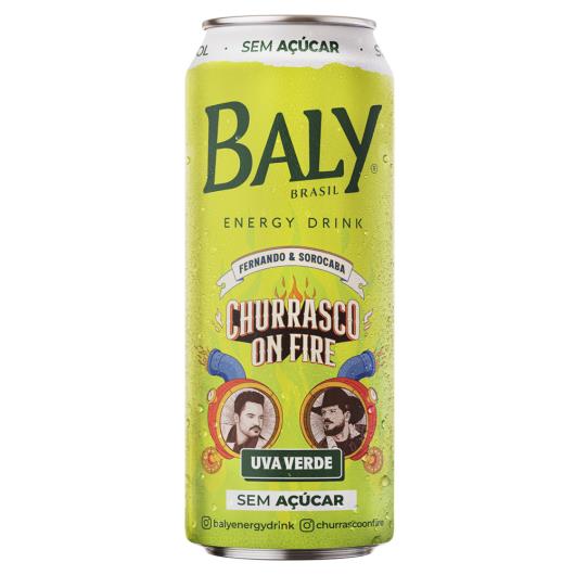 Energético Baly Uva-Verde Zero Açúcar Churrasco On Fire Lata 473ml - Imagem em destaque