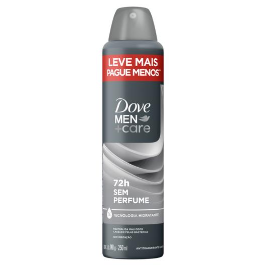 Antitranspirante Aerossol Dove Men+Care sem Perfume 250ml Spray Leve Mais Pague Menos - Imagem em destaque