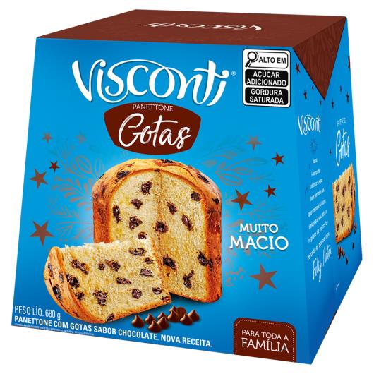 Panettone Visconti Gotas Chocolate Caixa 680g - Imagem em destaque