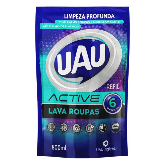 Lava-Roupas Uau Active Roupas Brancas e Coloridas Sachê 800ml Refil - Imagem em destaque