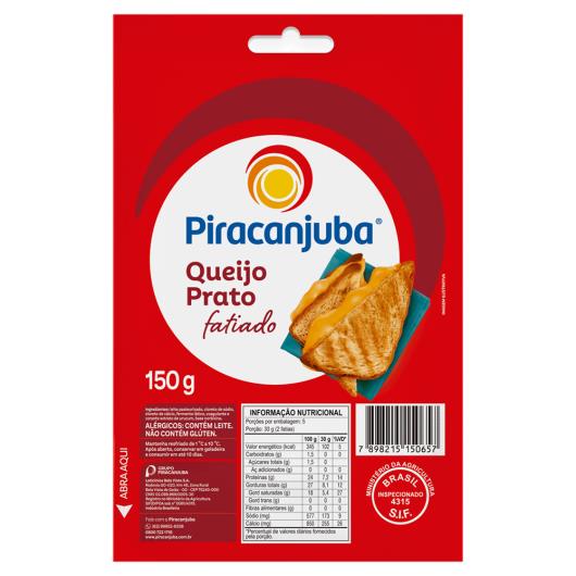 Queijo Prato Piracanjuba Fatiado 150g - Imagem em destaque