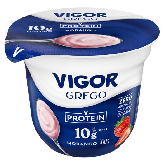 Iogurte Grego Vigor Protein Morango Zero Lactose Pote 100g - Imagem em destaque