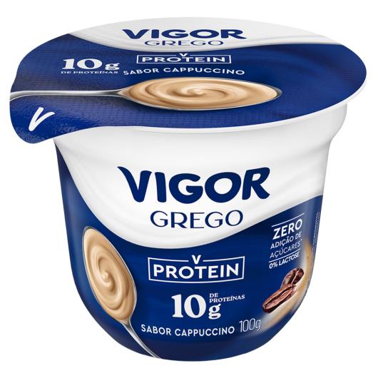Iogurte Grego Vigor Protein Cappuccino Zero Lactose Pote 100g - Imagem em destaque
