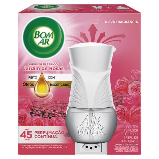 Difusor de Ambiente Elétrico Bom Ar Air Wick Jardim de Rosas Caixa Grátis Refil 16ml - Imagem em destaque