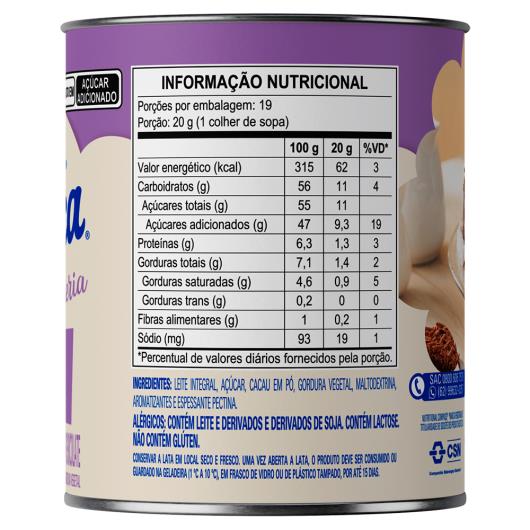 Sobremesa Láctea Moça Doceria Sabor Chocolate Cremoso Lata 380g - Imagem em destaque