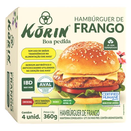 Hambúrguer de Frango Korin Orgânico Caixa 360g - Imagem em destaque