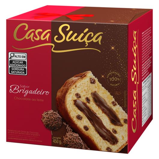 Panettone Casa Suíça Gotas de Chocolate Recheio Brigadeiro Caixa 450g - Imagem em destaque