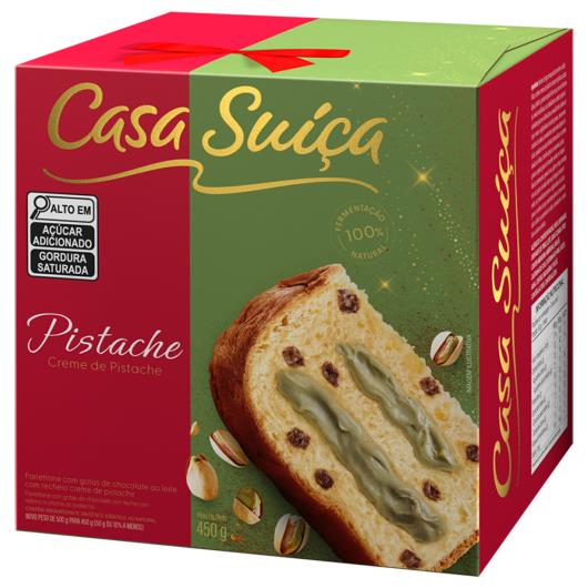 Panettone Casa Suíça Recheio Creme de Pistache Caixa 450g - Imagem em destaque
